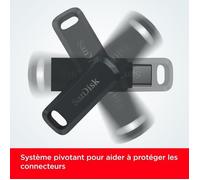 SanDisk 256 Go Ultra Dual Drive Go,USB Type-C Clé USB,des vitesses allant jusqu'à 400 Mo/s,avec connecteurs USB Type-C et USB Typ