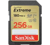 SanDisk 256Gb Extreme Sdxc Card Sd Card Up To 180Mb/S V30 Memory Card Uhs-I Class 10 U3 V30 Noir Taille unique Unisex