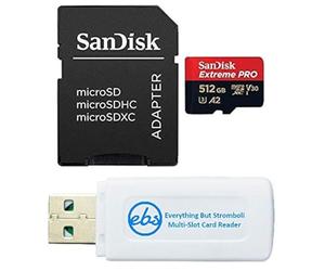 SanDisk 512GB microSD Extreme Pro Memory Card with Adapter Compatible with DJI OSMO Pocket 3 Gimbal Camera (SDSQXCD-512G-GN6MA) Bundle with (1) Everything But Stromboli MicroSDXC & SD Card Reader