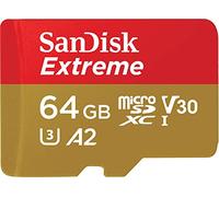 Carte mémoire micro SD et SDXC SanDisk Extreme UHS-I U3 Class 10 64 Go + Adaptateur SD Noir, Blanc, Rouge, Marron B