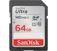 SanDisk SDXC Ultra 64GB (Class 10/UHS-I/140MB/s) Carte SDHC 64 GB UHS-Class 1 étanche, résistance aux chocs