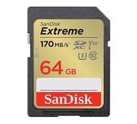 Carte Mémoire SDXC - SANDISK - Extreme 64GB - 170MB/S - 80MB/S - UHS-I Class 10 U3 V30