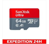 Sandisk 64gb Ultra Microsdxc Uhs-I Card + Sd Adapter, With Up To 140mb/S, Class 10, U1, A1 Approved
