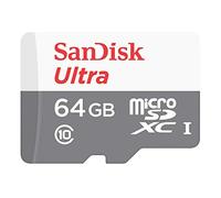 SanDisk Carte mémoire flash Ultra microSDXC 64 Go UHS‑I Class10 avec adaptateur SD inclus