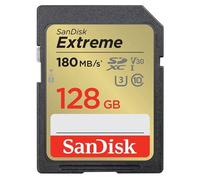 SanDisk Carte mémoire SDXC Extreme 128 Go - 180MB/s UHS-I Classe 10, résistante à l'eau/aux chocs