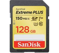 SANDISK Carte mémoire flash Extreme PLUS - 128 Go - Video Class V30 / UHS Class 3 / Class10 - SDXC UHS-I