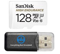 SanDisk Carte mémoire haute endurance Classe 10 128 Go Compatible avec Dash | Également compatible avec les systèmes de sécurité domestique (SDSQQNR-128G-GN6IA) avec (1) lecteur de cartes microSD
