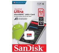 SANDISK Carte Mémoire Micro SD SDXC 64 Go ULTRA 120 Mo/s UHS-I A1 U1 Classe 10