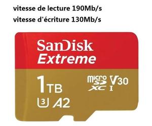 SANDISK Carte mémoire Micro SDXC flash SanDisk Extreme 1 To Class10 A2 V30 U3 vitesse 190/130Mb/s