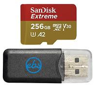 SanDisk Carte mémoire MicroSD Extreme 256 Go compatible avec les drones DJI | Ensemble Air 2S, Air 2, Mini, Mini 2, Mavic 2 (SDSQXAA-128G-GN6MN) avec lecteur de carte micro Everything But Stromboli