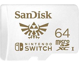 SanDisk Carte mémoire microSD Nintendo Switch Micro SDHC 64 Go pour Switch & Switch Lite SDSQXAT-064G Motif Legend of Zelda Triforce avec (1) lecteur de cartes GoRAM (64 Go, 1 pièce)