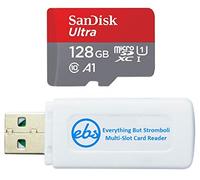 SanDisk Carte mémoire microSD Ultra 128 Go compatible avec Wyze Cam v3 Pro, Wyze Cam Outdoor v2 Smart Camera (SDSQUAB-128G-GN6MN) avec 1 lecteur de carte micro SDXC et SD Everything But Stromboli 128