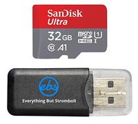 SanDisk Carte mémoire microSDHC Ultra pour caméra d'action Insta360 Compatible avec ONE RS 360 2,5 cm (SDSQUA4-032G-GN6MN) A1 U1 Classe 10 - Ensemble avec 1 lecteur de carte microSD Everything But