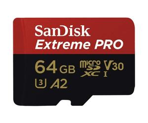Sandisk carte mémoire microSDXC ExtremePro 64 Go UHS-I U3 jusqu'à 200 MB/s