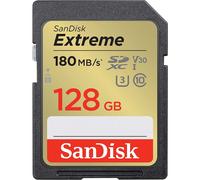 Carte Mémoire SDXC - SANDISK - Extreme 128Go - 180MB/s - UHS-I Class 10 - Résistante à l'eau et aux chocs