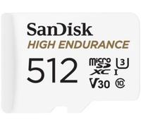 SanDisk Carte microSDXC High Endurance 512 Go – V30 UHS‑I U3 (adaptateur SD inclus)
