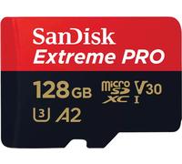 Carte microSDXC SanDisk Extreme PRO 128 GB Class 10 UHS-I résistance aux chocs, étanche