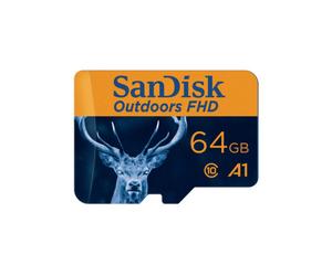 SanDisk Carte MicroSDHC UHS-I FHD " Outdoors " + adaptateur 64 Go