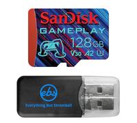 SanDisk Carte microSDXC de jeu 128 Go compatible avec Nintendo Switch, OLED Switch, Steam Deck et appareil de jeu mobile (SDSQXAA-128G-GN6XN) avec (1) lecteur MicroSD Everything But Stromboli