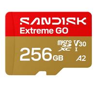 SANDISK Carte microSDXC UHS-I Extreme GO 256 Go, vidéo UHD 5K et 4K, lecture 240 Mo/s en lecture, 160 Mo/s en écriture, A2, U3, V30, haute vitesse pour Android, caméra d'action et jeux vidéo