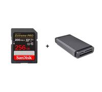 SanDisk Carte SD Extreme Pro V30 256Go + Professional Pro-Reader Multicartes bundle