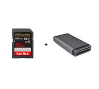 SanDisk Carte SD Extreme Pro V30 32Go + Professional Pro-Reader Multicartes bundle