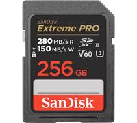 Carte mémoire SD Sandisk Extreme Pro 256 Go, 280/100MB/s,V60,C10,UHS-II,U3