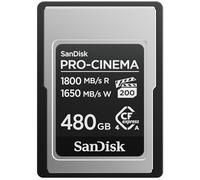 SanDisk CFexpress Pro-Cinema Type A Carte 480 Go (Jusqu’à 1800 Mo/s en Lecture, Jusqu’à 1650 Mo/s en écriture, 4K, 6K, 8K, VPG200)