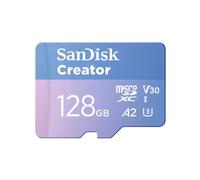 SanDisk Creator 128 Go MicroSDXC UHS-I Classe 10, 190 Mo/s Lecture, 90 Mo/s Ecriture, Résistant aux conditions extrêmes, Adaptateur miniSD inclus