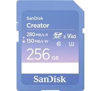 SanDisk Creator Carte SDXC au détail 256 GB Class 10, v60 Video Speed Class, UHS-II U3 Commutateur de protection d'écriture
