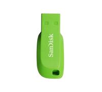 SanDisk Cruzer Blade 16GB - Lecteur Flash USB 2.0 Type-A Vert - Dimensions 17.6 x 41.5 x 7.4 mm, Poids 2.5g, Référence SDCZ50C-016G-B35GE