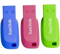 SanDisk Cruzer Blade 16GB (Paquet De 3) SDCZ50C USB Flash Clé Bleu Rose Green-Uk