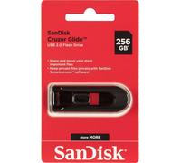 SanDisk Cruzer Glide - Clé USB à mémoire flash - 256 Go - USB 2.0 - noir, rouge