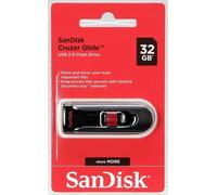 SanDisk Cruzer Glide - Clé USB à mémoire flash - 32 Go - USB 2.0 - noir, rouge