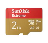 SanDisk Carte mémoire microSDXC Extreme 2 To A2 V30 UHS-I U3 avec adaptateur SD