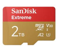 SanDisk Carte mémoire microSDXC Extreme 2 To A2 V30 UHS-I U3 avec adaptateur SD