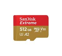 SanDisk Extreme 512 Go microSDXC, Carte micro sd + adaptateur SD, UHS-I V30, jusqu'à 190 Mo/s, pour votre smartphone, caméra d'action ou droner, RescuePro Deluxe, A2, Class 10, U3