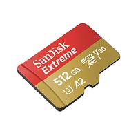 Carte mémoire microSDXC SanDisk Extreme 512 Go + adaptateur SD jusqu'à 160 Mo/s, avec la Classe de vitesse UHS 3 (U3), V30