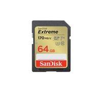 SanDisk Carte mémoire SDXC Extreme 64 Go – 170/80 Mo/s UHS‑I Class 10 U3 V30