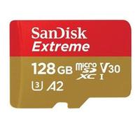 SanDisk Extreme - Carte mémoire flash (adaptateur microSDXC vers SD inclus(e)) - 128 Go - A2 / Video Class V30 / UHS-I U3 / Class10 - microSDXC UHS-I G