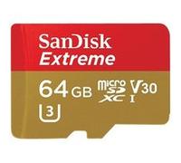 SanDisk Carte microSDXC Extreme 64 Go - 90 Mo/s - Classe 10 U3 V30 pour caméras de sports d'action