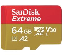 SanDisk Extreme Carte microSD 64 GB Class 10, UHS-I, v30 Video Speed Class résistance aux chocs, étanche