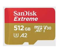 SanDisk Extreme Carte microSDHC 512 GB Class 10 UHS-I résistance aux chocs, étanche