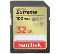 Carte mémoire SD SANDISK SDHC/XC Extreme (Vidéo HD) Classe 10 (100Mo/s 599x) 32 GB - V30