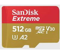 SanDisk Extreme - Flash-Speicherkarte (microSDXC-an-SD-Adapter inbegriffen) Carte microSDHC 512 GB Class 10 UHS-I résistance aux chocs, étanche