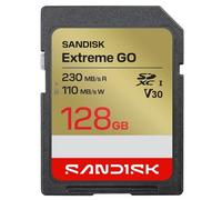 SanDisk Extreme Go - Carte mémoire flash - 128 Go - Video Class V30 / UHS-I U3 - SDXC UHS-I