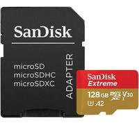 SanDisk Extreme microSDXC 128 Go - 160 Mo/s, Classe 10, U3, V30, A2 + Adaptateur SD