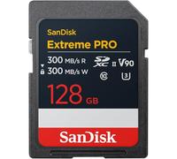 SanDisk Extreme Pro 128 Go Carte SDXC UHS-II Carte, jusqu'à 300 Mo/s en Lecture, 300 Mo/s en écriture, V90, Ses Performances de Niveau Professionnel Permettent Un Enregistrement vidéo en 8K