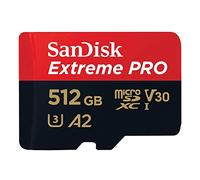 SanDisk Extreme PRO 512 Go microSDXC, Carte micro sd + adaptateur SD (Pour smartphone, caméra d'action ou droner, jusqu'à 200 Mo/s) RescuePRO Deluxe UHS-I, Class 10, U3