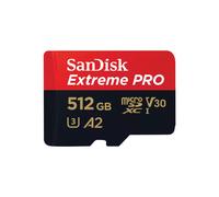 SanDisk Extreme PRO microSDXC (microSDXC, 512 Go, U3, UHS-I), Carte mémoire, Noir, Rouge
